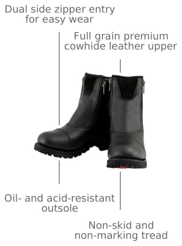 Image of Milwaukee Leather Men's Plain Toe Biker Boots - Leather Motorcycle Riding Boots