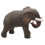 Sculpture d'éléphant en bois : fabriquée en bois naturel, elle est à la fois et écologique, sans substance ni odeur. statue d'éléphant décorative pour la maison