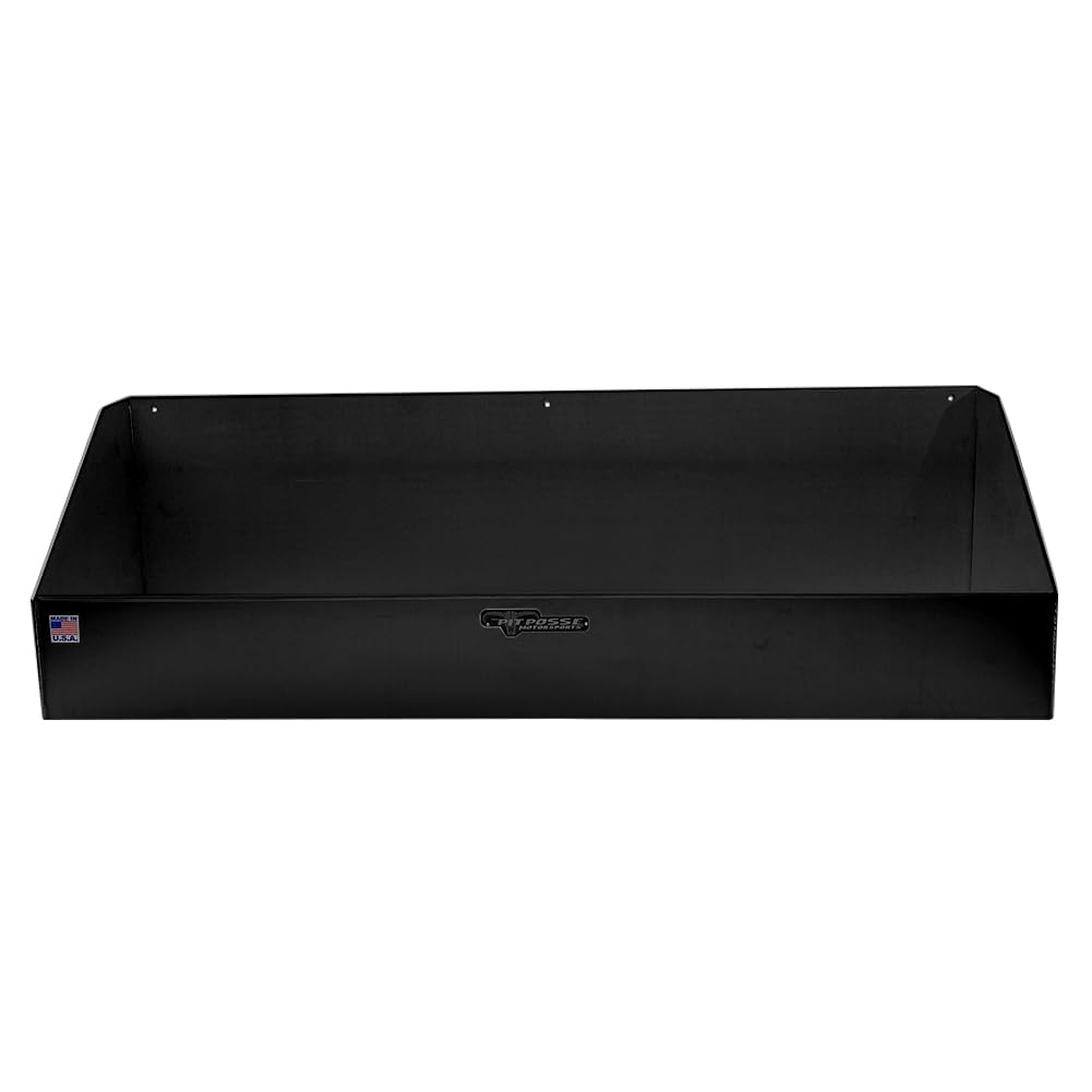 Pit Posse 449BK Jack Stand Rack Holder Shelf for Trailer Garage - Made in USA - Aluminum Storage Enclosed Race Car Trailer Garage Shop Accessory Organizer Holds up to 4 Jack Stands 34 x 9 x 10