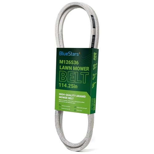 Image of BlueStars M126536 Mower Deck Belt | Aramid Cord | 114.25 inch x 0.5 inch | Deck Belt - For 38 inch and 42C Deck John Deere LT133 LT150 LT155 LT160 LT166 LT180 and More