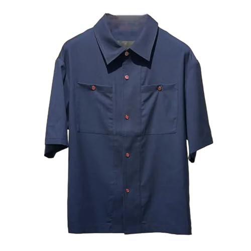 Chemise homme manches courtes vêtement quotidien col rabattu