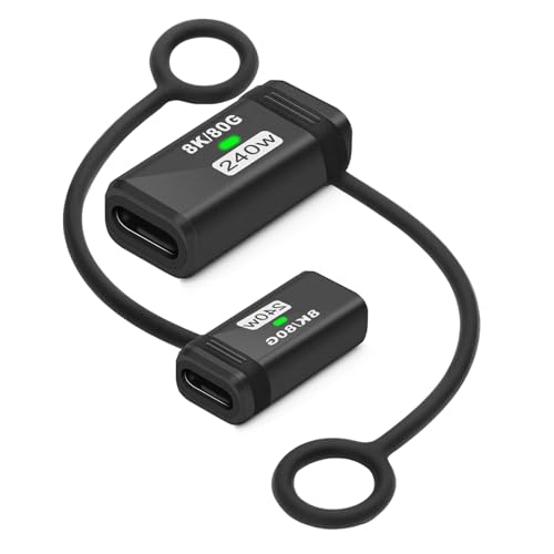 LUIRSAY 2 Stück USB C Coupler 120Gbps Max dual 80Gbps Datenübertragung PD3.1 240W 16K@60Hz max dual Display 8k@60HZ für iPhone 17 Switch MacBook Kompatibel mit Thunderbolt 5/4