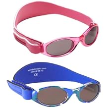 BANZ Retro Baby Sunglasses, 0-24 Months Pacific Pink UV Eye Protection COMBO SUNGLASSES