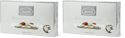 Buratti Confetti Dragées à l'amande d'avola Avole Torino 1 Kg (Lot de 2)