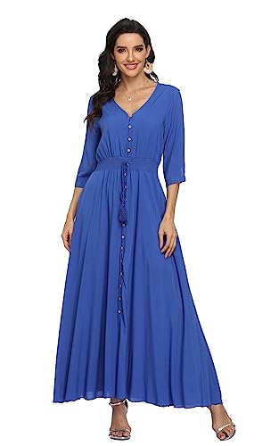 Image of Casual Summer Dresses for Women 2026 Maxi Dress Flowy Bohemian Beach Party