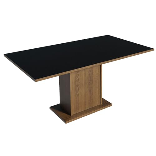 Image of Madesa 4 Seater Dining Set with Fully Cushioned Rectangular Table Top Sturdy Wooden 160 Cm for Dining Room and Kitchen - Brown /Black /Gray