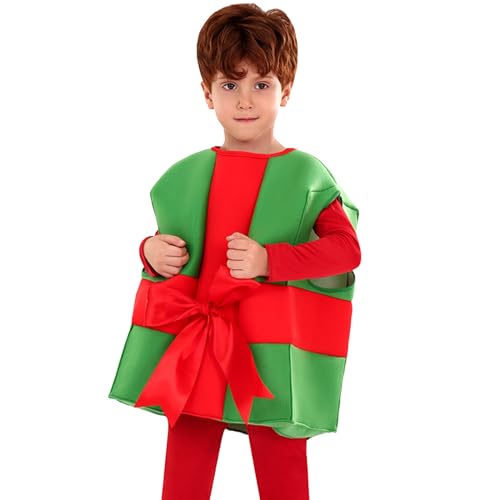 Traje de Navidad para niños, disfraz de cosplay, rojo, 9-10 años