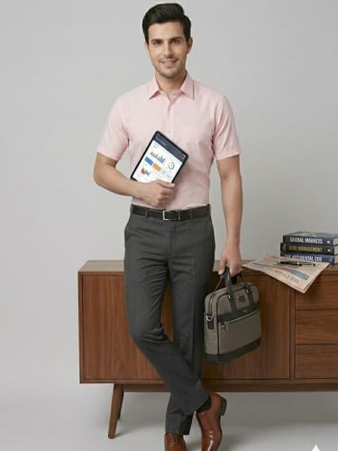 Image of Appel Touch Men's Cotton Blend Formal Shirt Half Sleeves