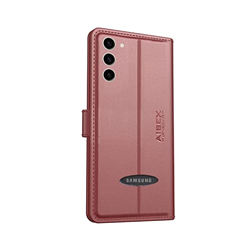 Image of AIBEX Compatible for Samsung S23 5G Flip Cover Leather Finish | Inside TPU with Card Pockets | Wallet Stand | Complete Protection Flip Case - Brown