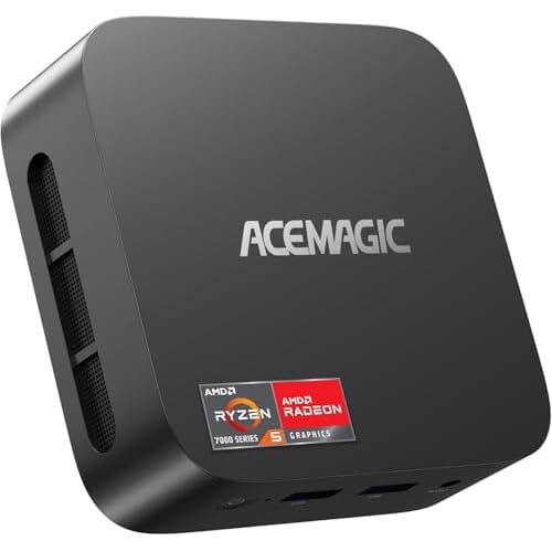 ACEMAGICIAN Mini K1 Mini PC, AMD Ryzen 5 7430U (Equivalent to 5850U, 6C/12T, Max 4.3Ghz),32GB DDR4(Dual Channel) 512GB M.2 SSD Windows 11 Pro Mini PC, Mini Computer with WiFi 6|BT 5.2|4K UHD