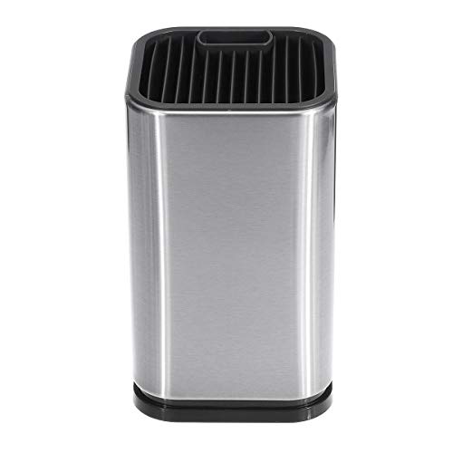 Sisenny Universal Knife Block Stainless Steel Kitchen Knife Holder Countertop Storage Organizer with Scissors-Slot Detachable for Easy Cleaning and Drying