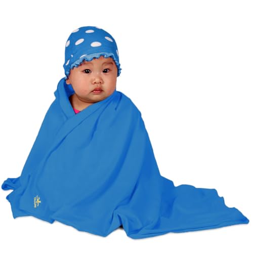 Image of Nozone Baby Blanket, Sun Protective, Soft Rayon from Bamboo, UPF 50+ in Caribbean Blue
