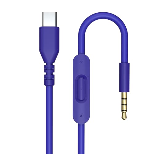 USB C Solo 4 Audio Cable, Solo 3 Replacement Audio Aux Cord with Inline Mic Control Compatible with Beats Studio Solo Pro Detox Mixr Executive Pill Headphones to iPhone 17/16 USB-C Devices (Blue) by Toeasor - Used condition - US$8.05