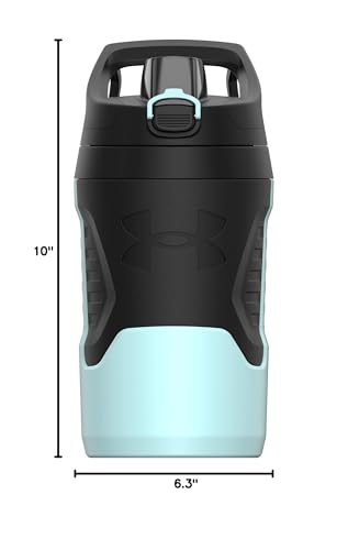 Image of Under Armour 32 oz Insulated Water Bottles - Sports Water Jug with Fence Hook, Leak Resistant for Baseball, Football & More, 32 oz Insulated, Breeze Blue