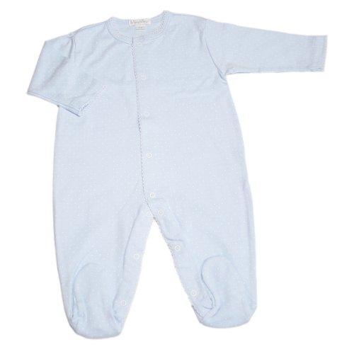 Image of kissy kissy - New Kissy Dots Footie - Blue with White-Newborn