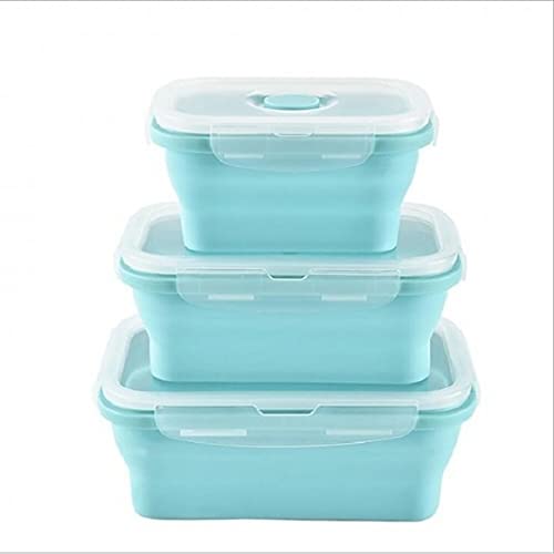 Conjunto 3 Marmitas Retrátil De Silicone Com Tampa Livre Bpa (Verde)