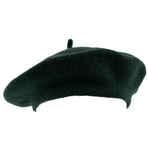 Hat To Socks Wool Blend French Beret for Men and Women in Plain Colours (Green)