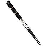 田中箸店 高級国産若狭塗箸 洗浄機対応箸 スベリ止め加工付 金二重 黒 27063