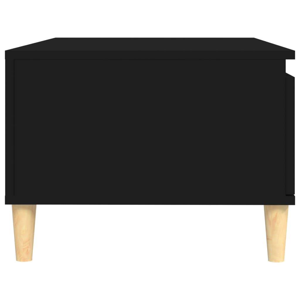 Mesa de Centro Madera contrachapada Negro Mesa de Centro Nórdica con Cajón y Almacenamiento para Salón 90x50x36,5 cm
