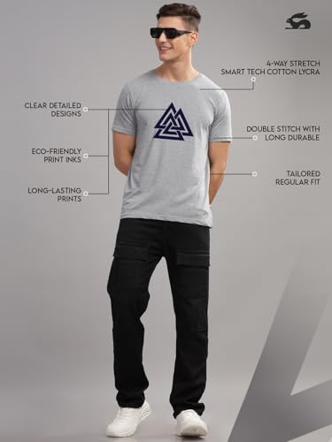 Image of ADRO Men's 100% Cotton Regular Fit T-Shirt