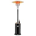 Giantex 50,000 BTU Propane Outdoor Heater, Patio Heater w/Round Table Design, Stainless Steel Burner, Tip-Over & Flame-Out Protection, Propane Heater w/Wheels for Backyard, Garden, Commercial (Black)