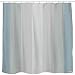 Sunlit Pale Blue Gray Vertical Stripes Water-Repellent Fabric Shower Curtain Set with Reinforced Metal Grommets and Rings Refreshing Striped Design Bathroom Decor