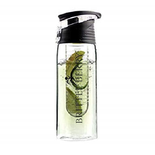 SLBB BrittleBerry Water Bottle with Fruit Infuser, BPA Free, 750 ML, 25 OZ Weight Loss & Detox Water Bottle (Hanger Flip Black) - Plastic, Pack of 1 (B09GN2WHD7) Amazon Price History, Amazon Price Tracker