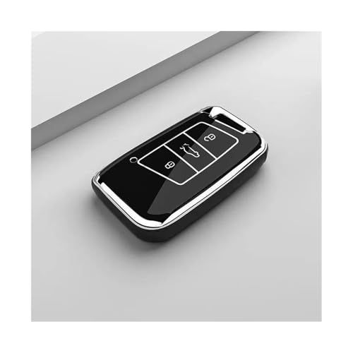 Coque en TPU pour clé VW Passat B8 Magotan Tiguan MK2 et Skoda Superb Kodiaq noir