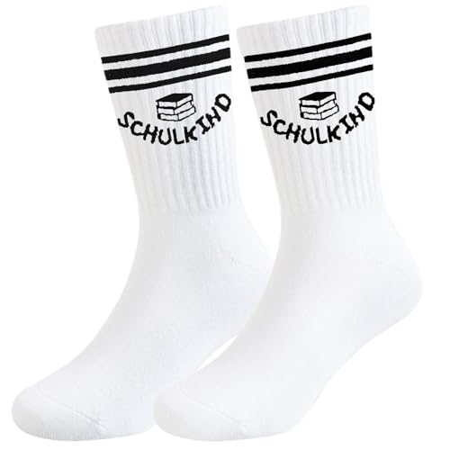 Dealswin 2026 Schulkind Socken Baumwolle 27-35 Junge Jungen Mädchen Schulanfang Geschenk Einschulung Socken Schulkind Schultüte Füllung Sportunterrichtschwarz