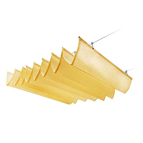 Retractable Canopy for Pergola Outdoor Gazebo Canopy for Garden Yard Shed Wave with Sliding Wire Best for Grape Trellis 2' x 16.4' Yellow