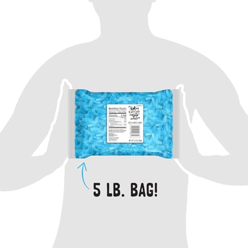 Image of Blue Raspberry Sour Gummies - Bulk 5 LB Bag, Kid-Shaped Chewy Candy for Parties, Buffets, Halloween & Snacking