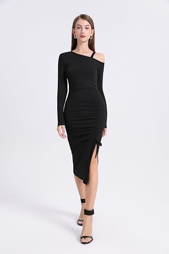 Descubre la mejor manicura y pedicura de LugoPulsa aqui 👈🏼 y pide cita Vestidos-de-Manga-Larga-Mujer-Sexy-Un-Hombro-Vestido-Ajustado-Elegante-Bodycon-Mini-Vestido-de-Color-Solido-Dobladillo-Asimetrico-Dress-Club-de-Fiesta-Noche