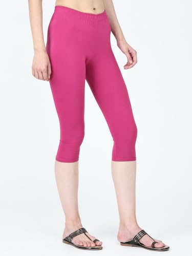 Image of Robinbosky Premium Stretchable Cotton Capri Legging for Women | Suitable for Formal wear & Casual wear | High-End Elastic Makes. The Leggings Squat Proof and Durable for Travel, Yoga, & Workout.