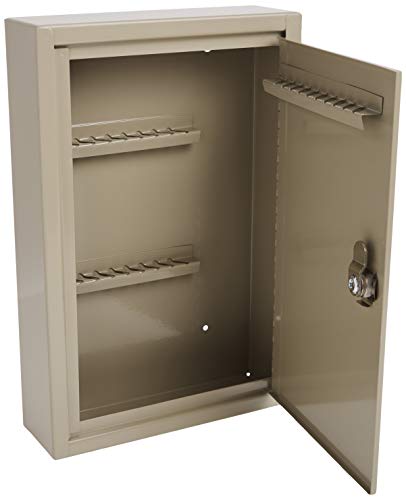MMF Industries STEELMASTER 30-Key Uni-Tag Single-Tag Compact Steel Key Cabinet (201903003), Sand