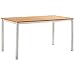 Produktbild vidaXL Teak Massiv Garten Esstisch Gartentisch Terrassentisch Gartenmöbel Tisch Balkontisch Holztisch Teaktisch 140x80x75cm Edelstahl