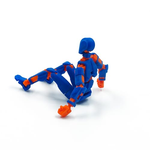 Image of Dummy 13 Action Figure Robot | Fully Articulated 3D Printed Robot Toy | 5.4-inch Collectible Figurine | Matte Finish| Unassembeled (Blue-Orange)