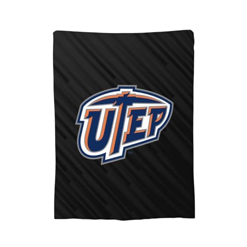 XRPUONG UTEP Miners Fleece Blanket Very Soft Microfiber Flannel Blanket for Couch Warm and Cozy