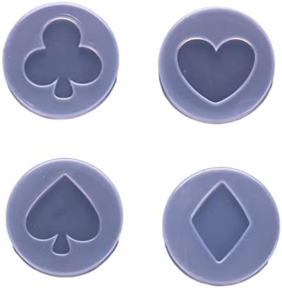 Fondant Molds 2 Sets Of 8 Pieces Playing Cards Square Pieces Of Spades Plum Blossoms Mirror Glue Dripping Silicone Mold Crystal Dripping Glue Ashtray Decoration