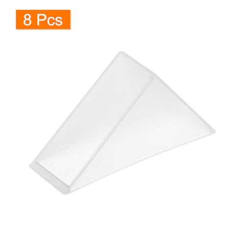 Image of uxcell 8Pcs Plastic Corner Protectors 12x50mm Right Angle Shape Glass Corner Guards Cushion for Corner Protection of Glass, Mirror, Tile, White