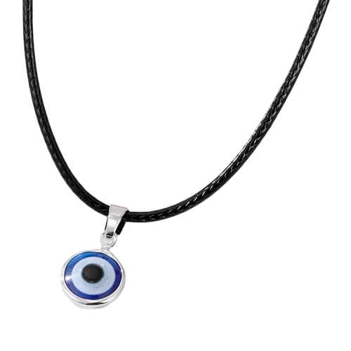 XANAYXWJ Collar de Mal de Ojo para Mujeres y niñas, Plata de Ley 925 con Colgante Azul Marino Profundo, Gargantilla turca de Cristal, Oro,