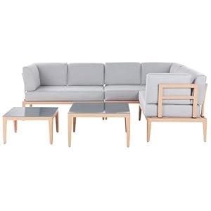 Lounge-Set Rima III Aluminium 6-Sitzer Grau/Hellbraun