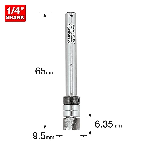 Fraise carbure 9.5mm queue 1/4 avec double roulement à billes
