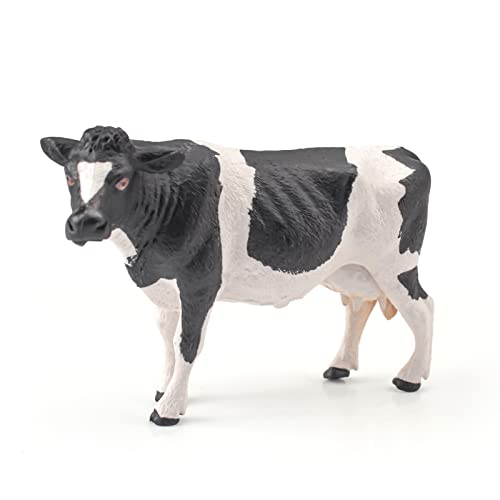 BRETOYIN Large Realistic Cow Figurine Bull Toys for Toddlers Durable Simmental Cows Holstein Cow Figures for Kids Collection Birthday 3 4 5 6 Year Old Cake Topper