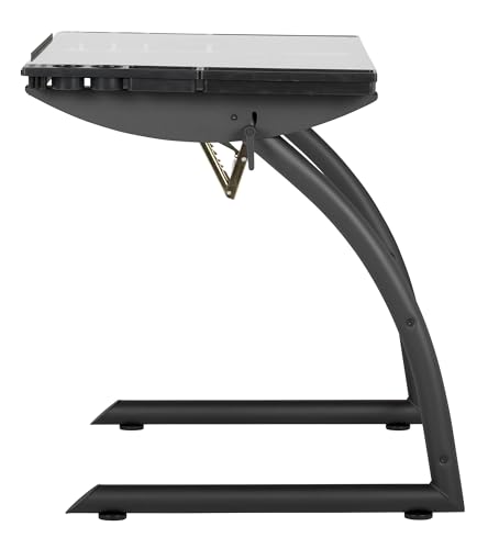 sd studio designs triflex drawing table sit to stand up adjustable office home computer desk 352534 w x 23534 d charcoal blackclear glass