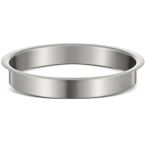 Image of Honeydak 1 Piece 8 inch (Nominal) Diameter x 1 inch Height 304 Polished Stainless Steel 8 inch x 1 inch Trash Grommets for Countertop Inserted Trash Kitchen Cabinet Counter Bin, Ease to Install