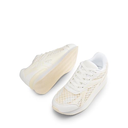 DREAM PAIRS DREAM PAIRS Women Fashion Sneakers Walking Comfortable Breathable Stylish Lightweight Retro Classisc Casual Lace Up Sportstyle Sneaker,Size 6,White,DWUMFN2508
