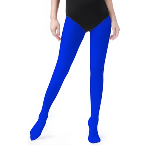 Image of UTTPLL Women's Run Resistant 80 Denier Tights Solid Color Dance Stockings Soft Semi Opaque Footed Pantyhose High Waist Tight