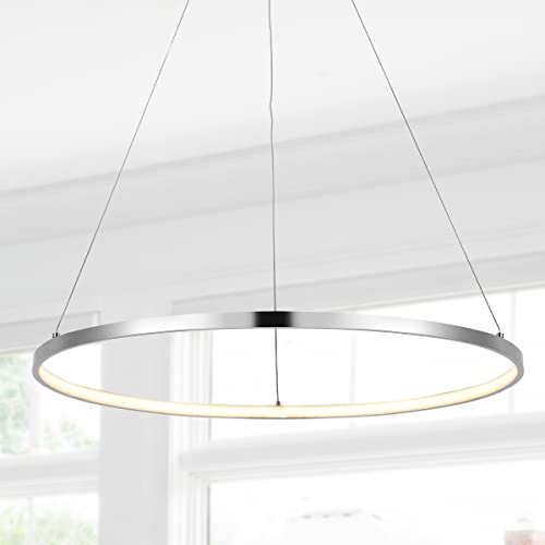 JONATHAN Y JYL7203C Brice 23.75″ Modern Bohemian Iron Integrated LED Pendant Coastal Contemporary Adjustable Dining Room Living Room Kitchen Island Foyer Bedroom Hallway, Chrome - Image 7