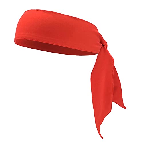 Worparsen Fascia per capelli sportiva da uomo, fascia per capelli da pirata, assorbimento del sudore, accessorio traspirante, a prova di umidità, sciarpa per la testa da pirata, per tennis, rosso