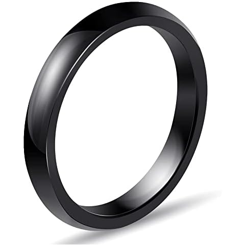 2mm 3mm 4mm 6mm 8mm Black/White Ceramic Rings for Men Women Comfort Fit Engagement Wedding Band Size 5-12, ceramics, No Gemstone Cover
